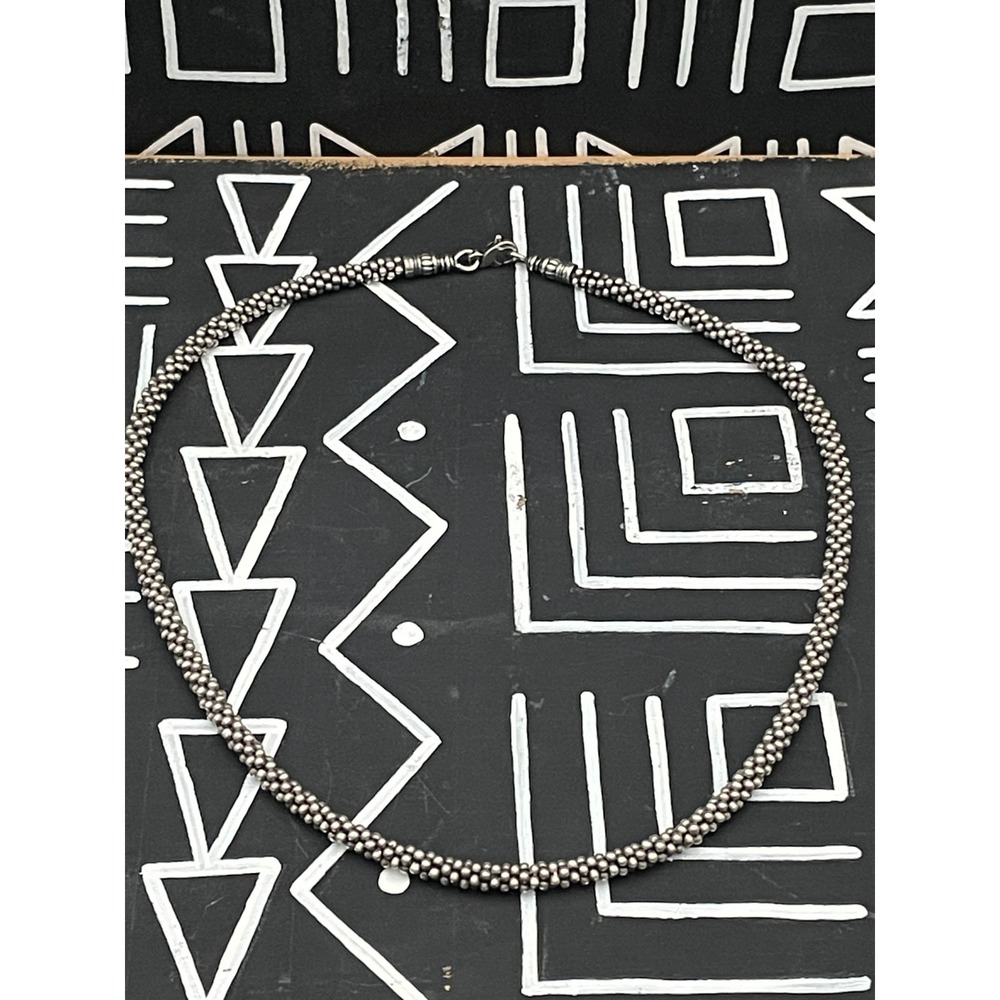 Lagos Signature Caviar Sterling Silver Beaded Necklace 18" 5mm 52g - Picture 2 of 10